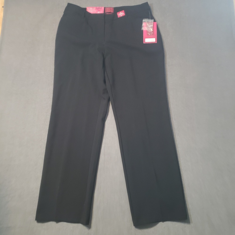 212 Collection Dress Pants Womens 12P Black Tummy Control Natural Fit Straight